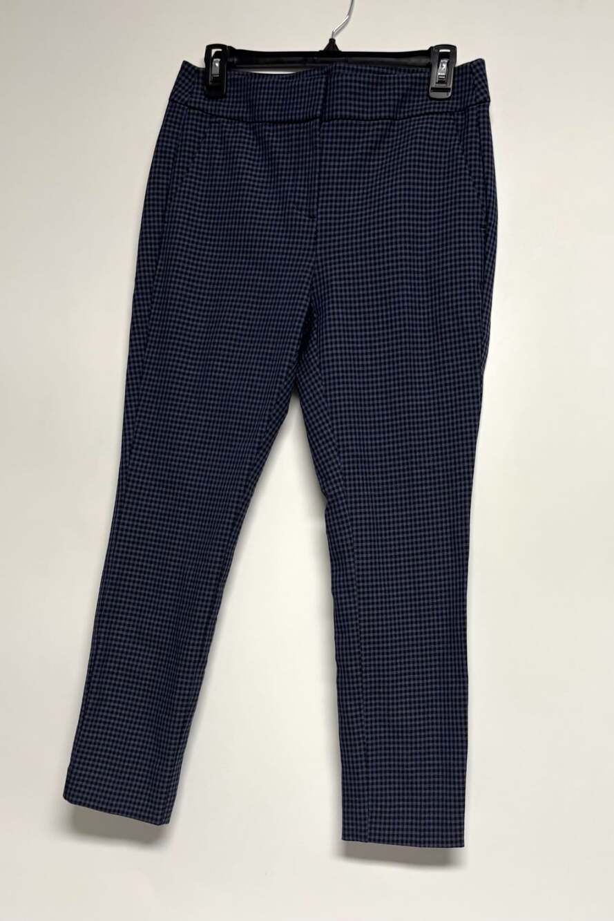 LOFT Marisa Skinny Ankle Pants Size 6P Blue Checkered Plaid